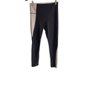 Athleta Leggings Women's Small‎ Black/Brown Color Block Crop Activewear Leggings